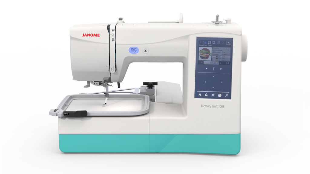 JANOME MC100E borduurmachine met geïntegreerde borduureenheid en LCD-scherm