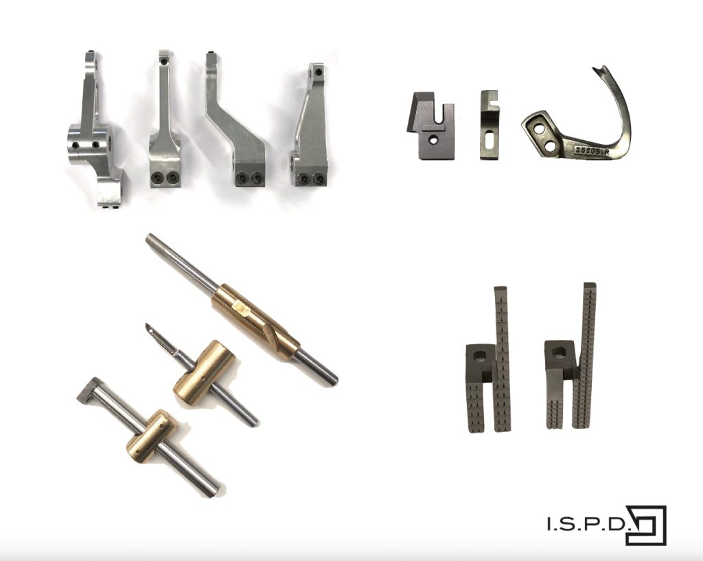 ISPD industrial spare parts for carpet finishing machines made in Belgium